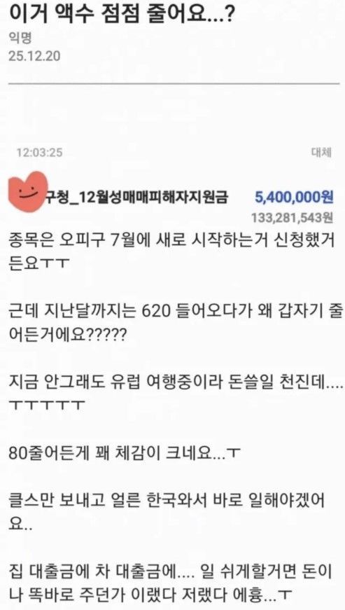 유럽여행 중 “지원금 540만원이라니 적다”…탈성매매 여성 불만 글 논란 확산 기사 이미지