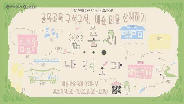 인천문화재단, 2025 문화예술특화거리 점점점 공동프로젝트 '인촌에 나려오다' 개최 기사 이미지