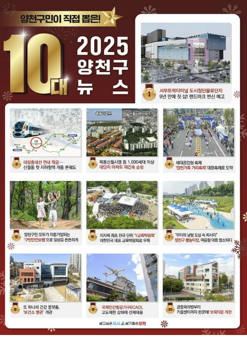 양천구, 구민이 직접 뽑은 '10대 뉴스' 발표… 올해 1위는 '서부트럭터미널 개발' 기사 이미지